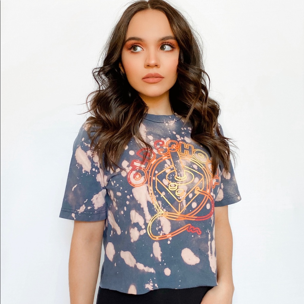 Old School Game Controller Bleached Graphic Tee